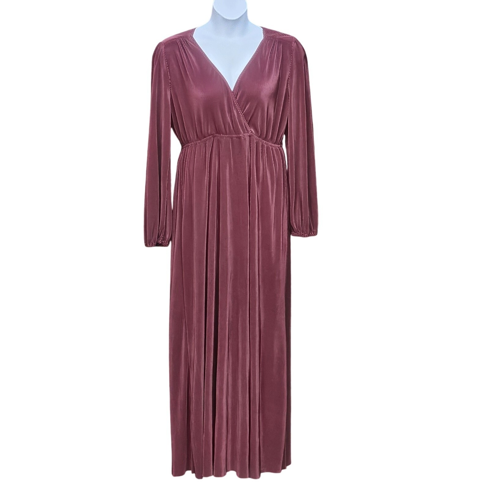 Baltic Born Venus Faux Wrap Maxi Dress Sz 3xl Crushed Velvet Ribbed Holiday Glam
